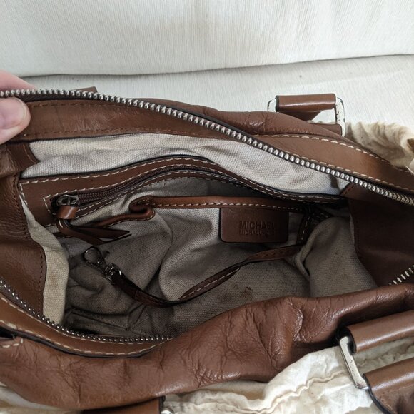 Michael Kors Brown Leather Doctors Satchel with Duster - Picture 9 of 10